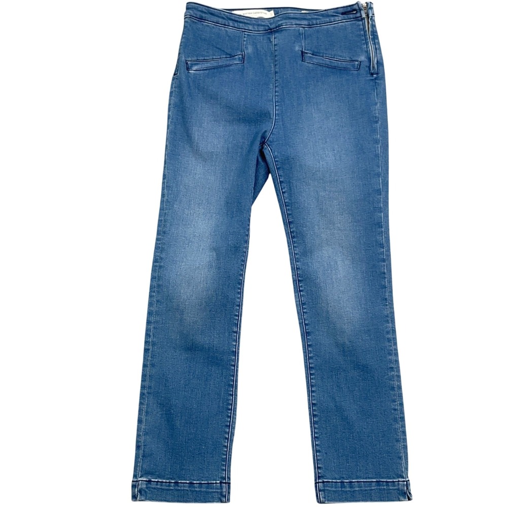 Pilcro Anthropologie Jeans Women 27 Blue High-Rise Denim Leggings Side Zip